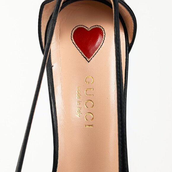 Gucci Unia Black Leather Cherry-Embellished Pointed-Toe Heels - Picture 10 of 10